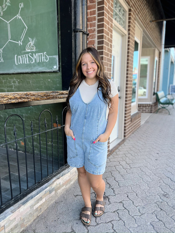 Denim Vintage Wash Overalls