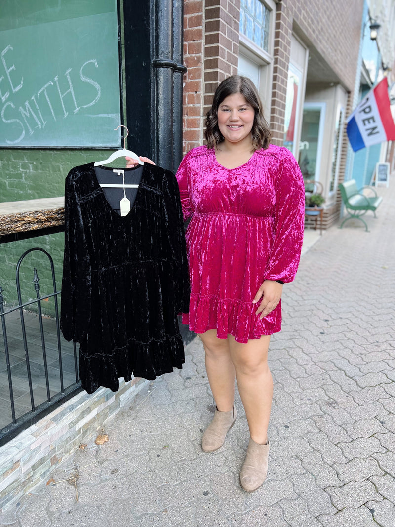 Curvy Velvet Tiered Dress
