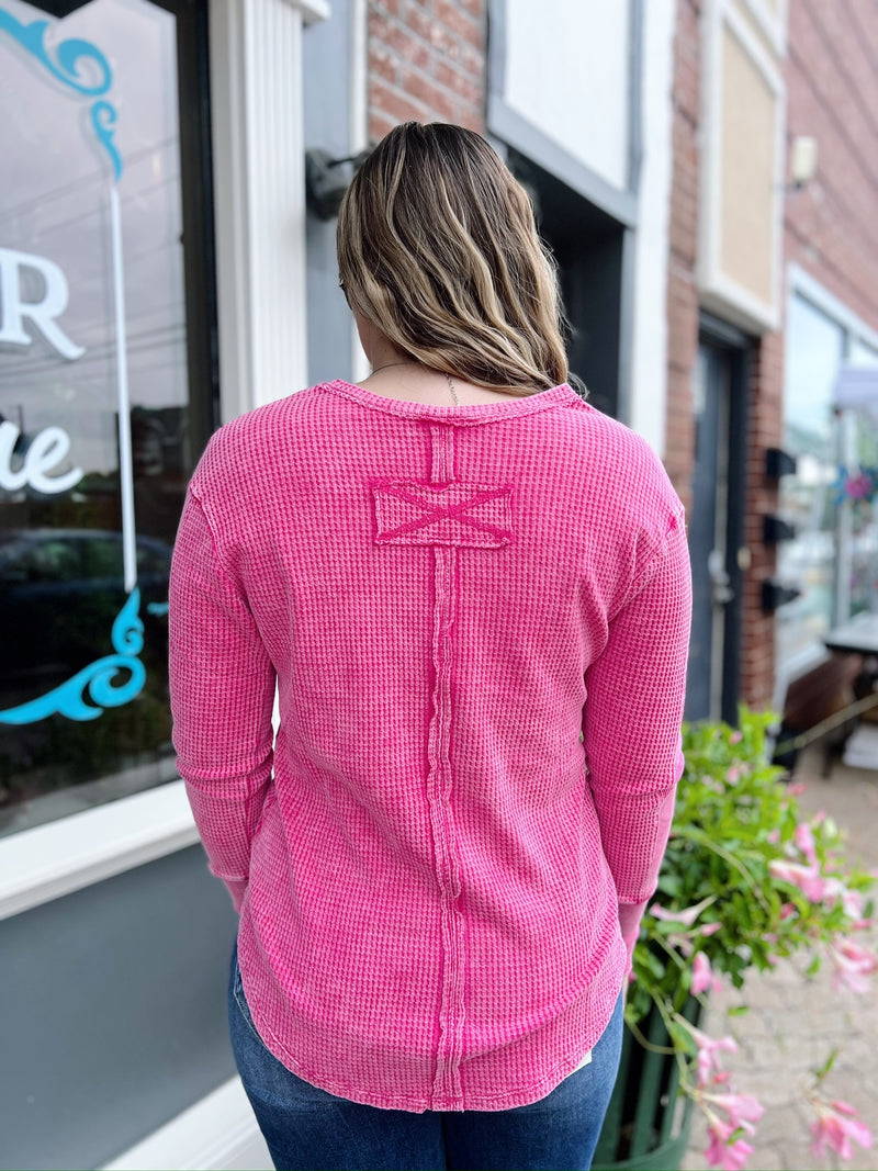 Long Sleeve Waffleknit Top