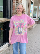 Pink Rock N Roll Vintage Graphic Tee