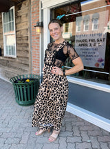 Cheetah Print Wide Leg Jumpsuit