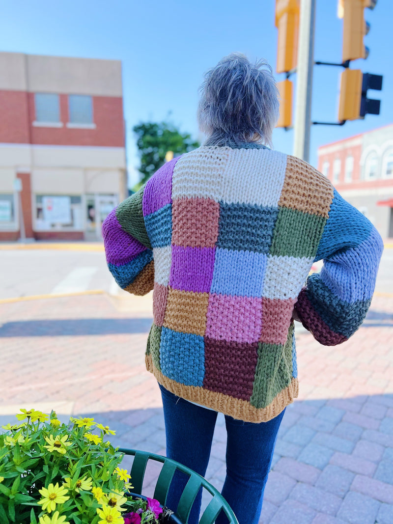 Multi Patch Knit Cardigan