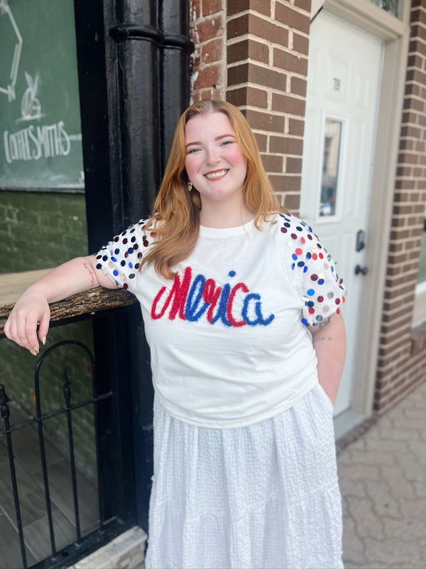 Patriotic Merica Short Sleeve Top