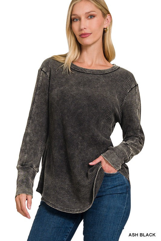 Long Sleeve Waffleknit Top