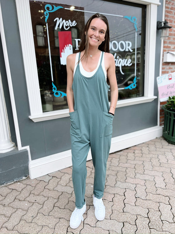 Ash Jade Spaghetti Strap Pocketed Jumpsuit