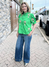 Ollie's High Rise Wide front Pintuck Jeans