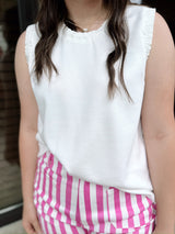 Smocking Edge Detail Tank Top