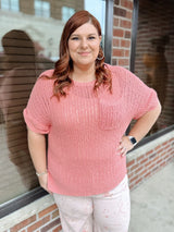 Curvy Easel Half Sleeve Knitted Sweater