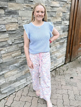 Floral Patchwork Print Barrel Pants
