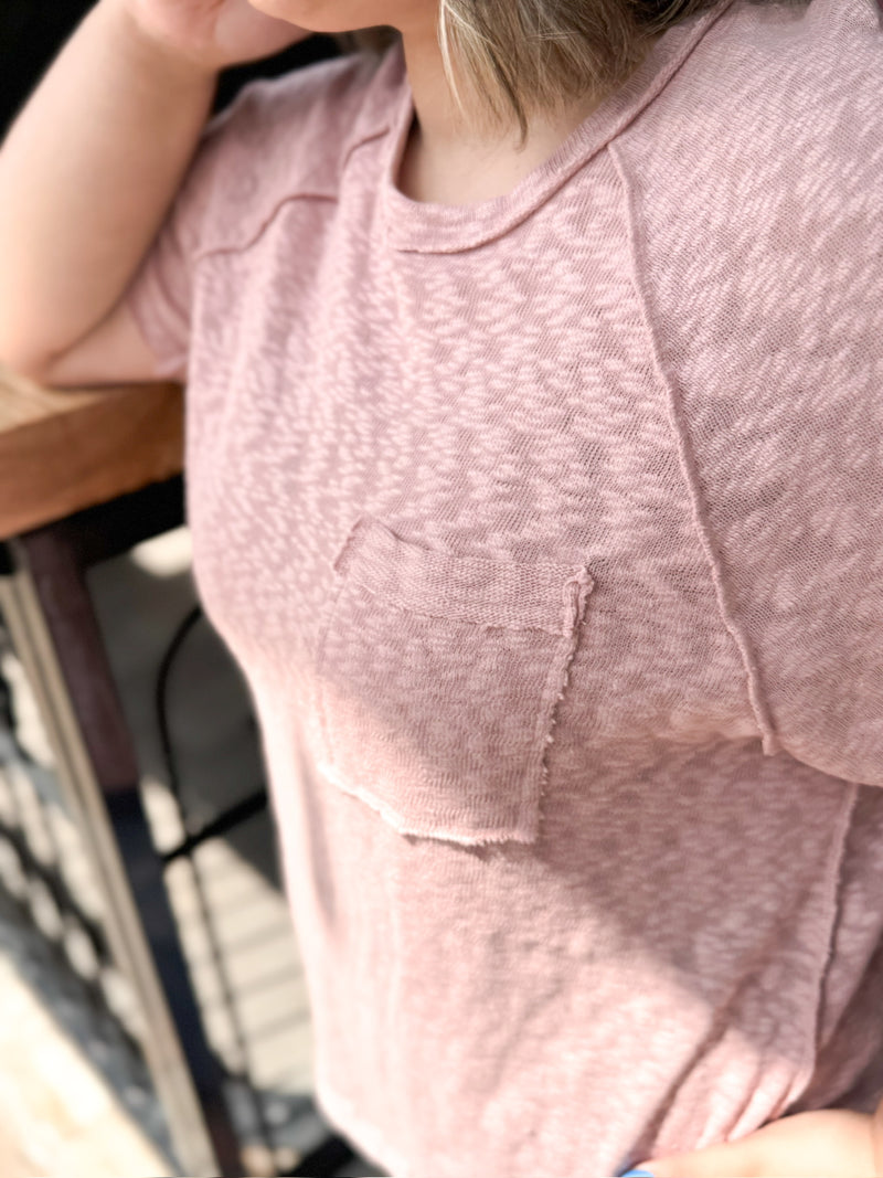 Curvy Lightweight Top with Outseam & Pocket