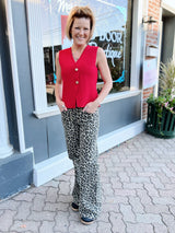 Sleeveless Gold Button Knit Sweater Vest