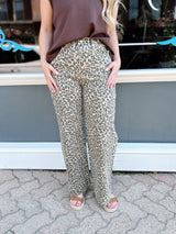 Animal Printed Washed Twill Pant