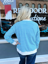 Striped Rib Banded Pullover