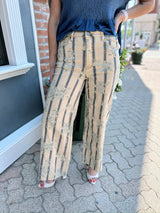 Mustard Flower Printed Soft Stretch Pants