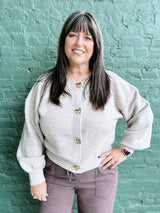 Curvy Gold Button down Cardigan