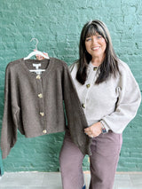 Curvy Gold Button down Cardigan