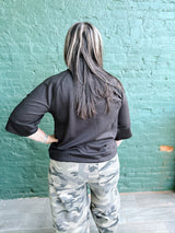 Curvy Scuba 3/4 Sleeve Pullover