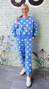 Blue/Yellow Polka Dot Lounge Pants