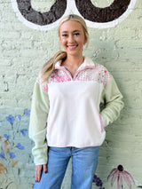 SS Bow and Ditsy Floral Pullover