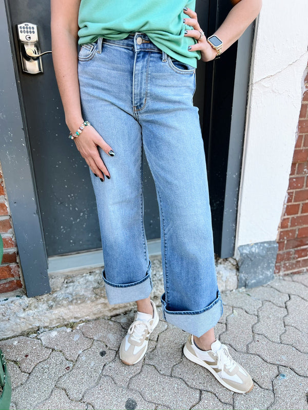 Sunny's Vintage Wash Wide Leg Jeans