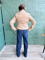 Mocha Military Jacket with Gold Buttons