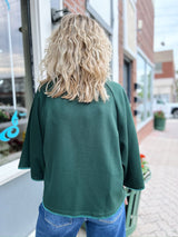 Green Stitch Accent Top