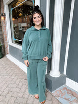 Mineral Wash Button Front Sweatshirt