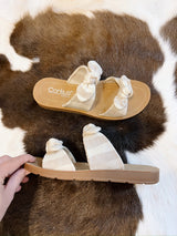 Lois's Taupe and Cream Sandal with Bows