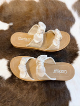 Lois's Taupe and Cream Sandal with Bows