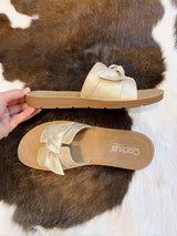 Jillian's Gold Sandals with Bow