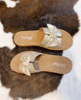 Jillian's Gold Sandals with Bow