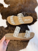 Adalynn's clear Sandal with Pearls