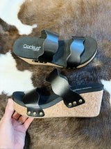 Morgan's Black Wedge Sandal
