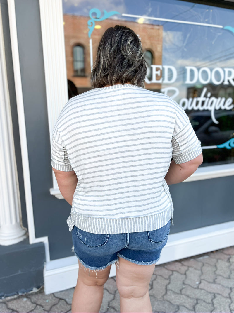 Curvy Preston's High Waist Shorts with Shield Pockets