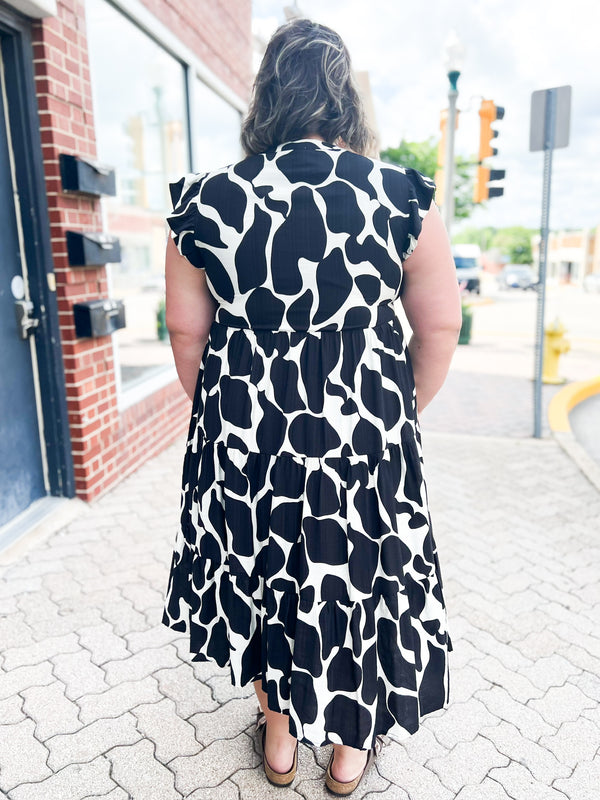 Curvy Print Tiered Layer Dress