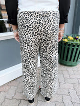 Taupe Leopard Wide Leg Pants