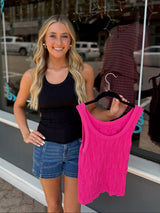 Reversible Lace Textured Tank Top