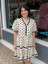 Black Tiered Polka Dot Dress