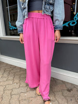 Linen Raw Hem Pants
