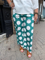 Polka Dot Raw Hem Pants