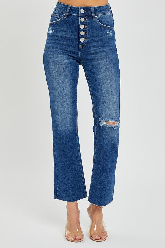 Curvy Kate's Button Fly Cropped Jeans