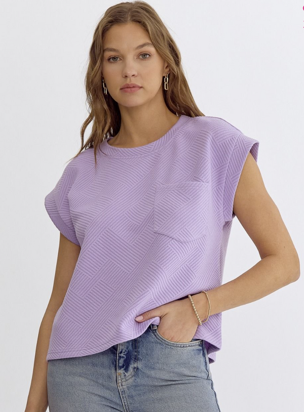 Textured Cap Sleeve Top