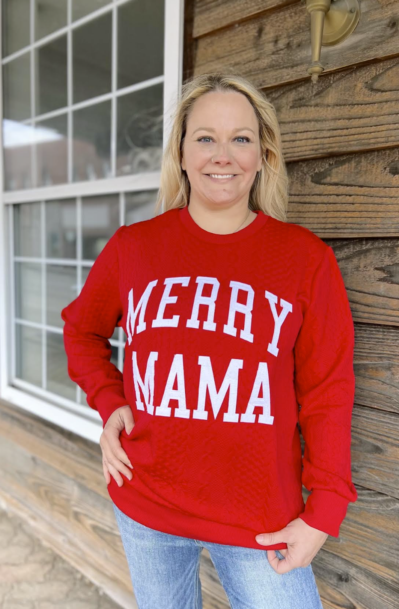 Merry Mama Red Braided Sweater