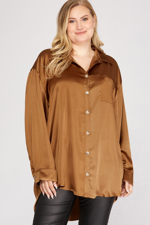 Dressy Button Up Collared Shirt