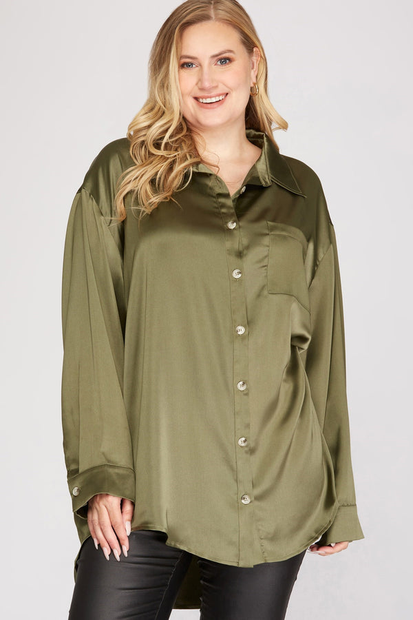 Dressy Button Up Collared Shirt