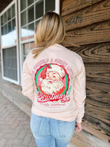 Pink Retro Santa Long Sleeve