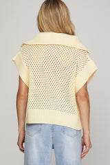 Collared Drop Shoulder Half Zip Sweater Top