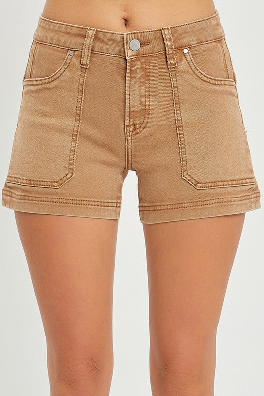 Tipton's Mid Rise Brown Shorts