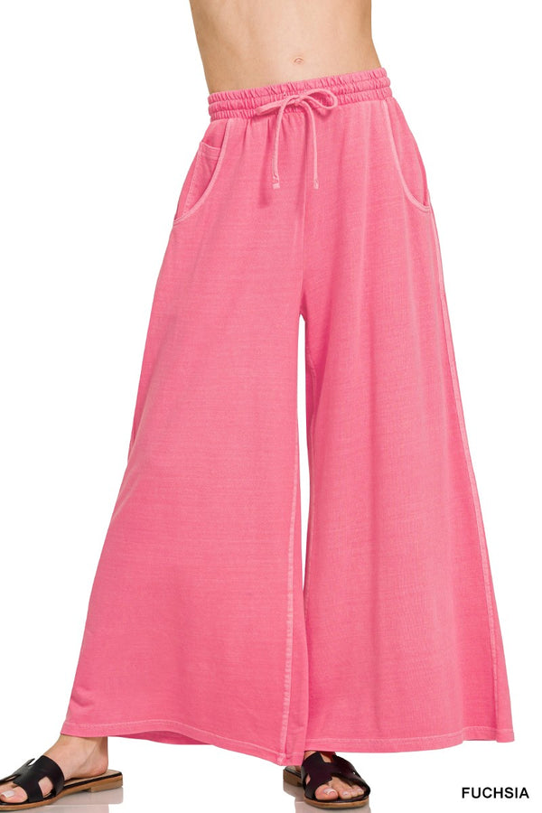 Pigment Dye and Enzyme Washed Terry Cloth Pants