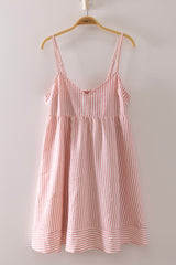 Stripe Back Bow Babydoll Dress